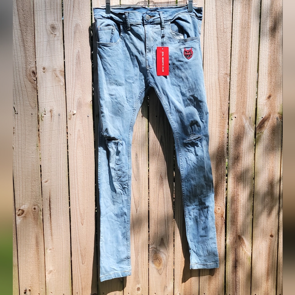 Men's Skinny Jeans in Cool Blue